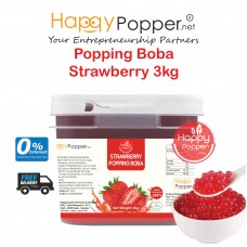 Popping Boba Pearl Coating Juice Ball ( Square ) Strawberry 3 kg BT-J0024 ( 4/Ctn ) 草莓爆爆珠