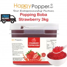 Popping Boba Pearl Coating Juice Ball ( Square ) Strawberry 3 kg BT-J0024 ( 4/Ctn ) 草莓爆爆珠