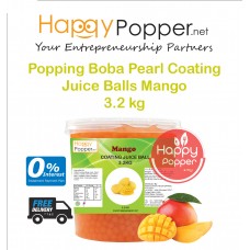 Popping Boba Pearl Coating Juice Balls Mango 3.2kg ( 4/Ctn ) BT-J0001 芒果爆爆珠