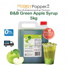 B&B Concentrated Fruit Syrup Green Apple 5kg ( 4 Btl/Ctn ) BT-SY128 青苹果味糖浆5公斤装