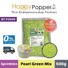 Sprinkles - Pearl Green Mix 500g (30pkt/ctn) BT-TO035 - 珍珠绿糖珠 混合大小 500克