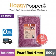 Sprinkles - Pearl Red 4mm 500g (30pkt/ctn) BT-TO021 - 珍珠红糖珠 4毫米 500克
