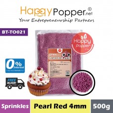 Sprinkles - Pearl Red 4mm 500g (30pkt/ctn) BT-TO021 - 珍珠红糖珠 4毫米 500克