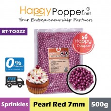 Sprinkles - Pearl Red 7mm 500g (30pkt/ctn) BT-TO022 - 珍珠红糖珠 7毫米 500克