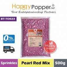 Sprinkles - Pearl Red Mix 500g (30pkt/ctn) BT-TO023 - 珍珠红糖珠 混合大小 500克