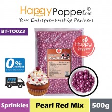 Sprinkles - Pearl Red Mix 500g (30pkt/ctn) BT-TO023 - 珍珠红糖珠 混合大小 500克