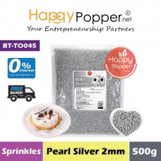Sprinkles - Pearl Silver 2mm 500g (30pkt/ctn) BT-TO045 - 珍珠银糖珠 2毫米 500克 Sprinkles - Pearl Silver 2mm 500g (30pkt/ctn) BT-TO045 - 珍珠银糖珠 2毫米 500克