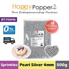 Sprinkles - Pearl Silver 4mm 500g (30pkt/ctn) BT-TO046 - 珍珠银糖珠 4毫米 500克 Sprinkles - Pearl Silver 4mm 500g (30pkt/ctn) BT-TO046 - 珍珠银糖珠 4毫米 500克