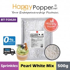 Sprinkles - Pearl White Mix 500g (30pkt/ctn) BT-TO020 - 珍珠白糖珠 混合大小 500克
