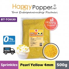 Sprinkles - Pearl Yellow 4mm 500g (30pkt/ctn) BT-TO030 - 珍珠黄糖珠 4毫米 500克