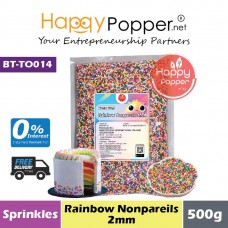 Sprinkles - Rainbow Nonpareils 2mm 500g (30pkt/ctn) BT-TO014 - 彩虹糖珠 2毫米 500克