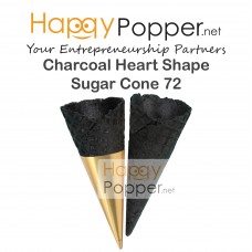 Charcoal Heart Shape  Sugar Cone 72 IC-C0012 竹炭心形冰淇淋甜筒