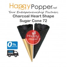 Cone Sugar Heart Shape 72 ( Black / Charcoal ) (PK) ( 72/Ctn ) IC-C0012 竹炭心形冰淇淋甜筒