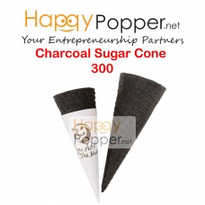 Charcoal Sugar Crispy Cone 300 IC-C0008 竹炭脆皮冰淇淋甜筒