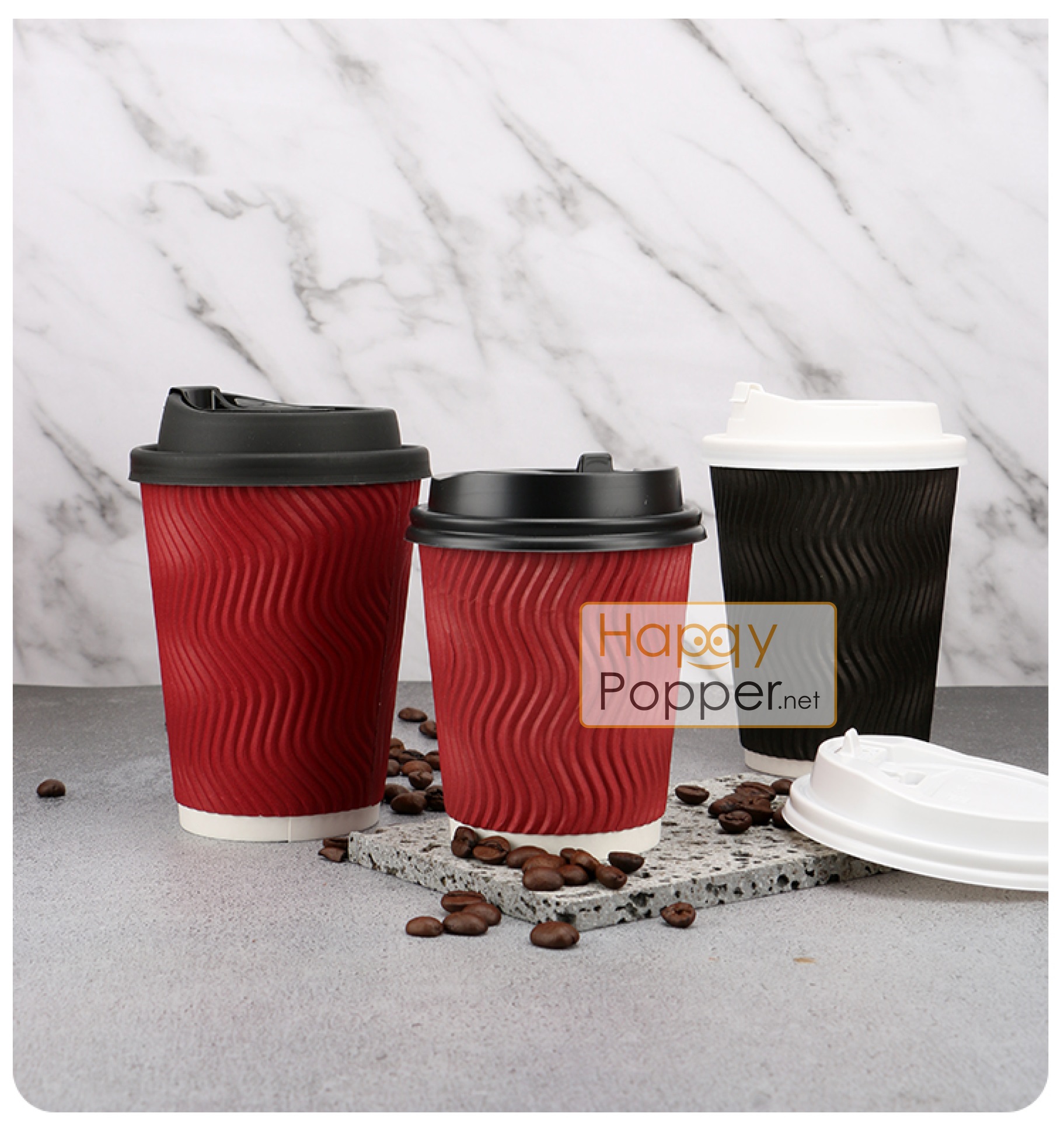 Ripple Paper Hot Cup 12oz ( 20 pcs/ Roll ) ( 500 pcs/ Ctn ) ( Cup Only ...